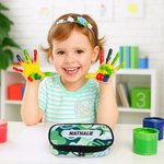 Trousse à Crayons Multi-compartiments Personnalisée avec Nom et Motif de Fond Style Graffiti Abstrait Cadeau Rentrée Scolaire Anniversaire pour Enfant