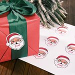 Personalized Cute Santa Claus Labels Stickers with Name Gift Decor Christmas Party Favor for Family Friends