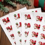 Personalized Cartoon Cute Elf Waterproof Stickers Labels with Initial and Name Christmas Party Decor Gift for Family Kids