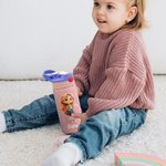 Botella isotérmica personalizada de 355 ml con pajita tapa antigoteo nombre y personaje de dibujos animados regalo de vuelta al cole para niños