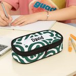 Trousse à Crayons Multi-compartiments Personnalisée avec Nom et Motif de Fond Style Graffiti Abstrait Cadeau Rentrée Scolaire Anniversaire pour Enfant