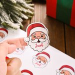 Personalized Cute Santa Claus Labels Stickers with Name Gift Decor Christmas Party Favor for Family Friends