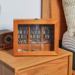 Personalised Anxiety Relief Wooden Miniature Bookshelf with Text and Mini Books Home Library Decor Birthday Gift for Book Lovers