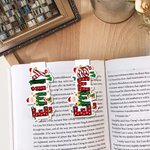 Personlig jultomten älgdesign Magnetiskt bokmärkesklämma med namn Julklapp till bokälskande vän