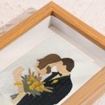 Personalized Embroidered Art Painting Photo Frame Bedroom Decor Wedding Anniversary Gift for Couple