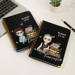 Planner 2026 personalizzato con personaggio in stile cartone animato con pagine settimanali e mensili regalo di compleanno per famiglia