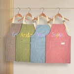 Personalized Stripe Adjustable Apron with Name and Pocket Barbeque Party Birthday Gift for Cooking Lover Family Friend