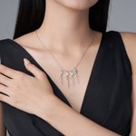 Personalisierte 1-8 Birthstone & Name Hanging Anhänger Familie Halskette Geburtstag Jahrestag Weihnachten Geschenk für Frauen Oma Mom