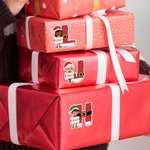 Personalized Cartoon Cute Elf Waterproof Stickers Labels with Initial and Name Christmas Party Decor Gift for Family Kids