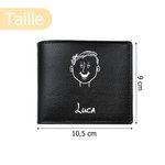 Portefeuille Pliable en Cuir PU Personnalisé avec Nom et Visage du Personnage Style de Dessin Animé Anniversaire Cadeau de Noël pour Homme