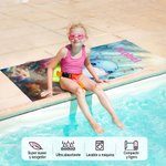 Toalla de playa personalizada con nombre diseño de mundo submarino y adorables animales marinos de secado rápido regalo de cumpleaños para niños