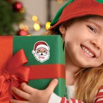 Personalized Cute Santa Claus Labels Stickers with Name Gift Decor Christmas Party Favor for Family Friends