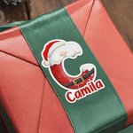 Personalized Santa Claus Christmas Initial Waterproof Stickers Labels with Name Christmas Decor Party Favors for Family Kids