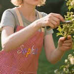 Personalized Stripe Adjustable Apron with Name and Pocket Barbeque Party Birthday Gift for Cooking Lover Family Friend