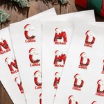 Personalized Santa Claus Christmas Initial Waterproof Stickers Labels with Name Christmas Decor Party Favors for Family Kids