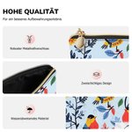 Personalisierte Folklore-Design Blumen Kosmetiktasche mit Namen Reisezubehör Geburtstag Jahrestag Geschenk für Damen Freunde