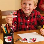 Personalized Cartoon Cute Elf Waterproof Stickers Labels with Initial and Name Christmas Party Decor Gift for Family Kids