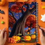Personalized Funny Halloween Costume 3D Cartoon Character A5 Spiral Notebook with Name Title and 120 Lined Pages Halloween Gift for Kids Family