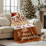 Personalisierte Festliche Cartoon-Figur Kuscheldecke mit Namen und Katze Haus Deko Weihnachtsgeschenk für Paare