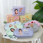 Neceser personalizado con personaje de dibujos animados flor de nacimiento nombre y cremallera regalo de viaje o cumpleaños para mujer