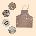 Personalized Stripe Adjustable Apron with Name and Pocket Barbeque Party Birthday Gift for Cooking Lover Family Friend