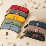 Personalized Fashion Girl Birth Flower Mini PU Leather Coin Purse with Name Daily Travel Accessories Birthday Christmas Gift for Women Girls