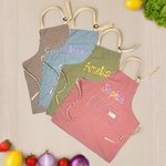 Personalized Stripe Adjustable Apron with Name and Pocket Barbeque Party Birthday Gift for Cooking Lover Family Friend