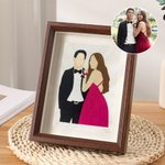 Personalized Embroidered Art Painting Photo Frame Bedroom Decor Wedding Anniversary Gift for Couple