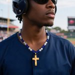 Personalized Magnetic Sparkle Rhinestone Beaded Baseball or Softball Cross Necklace with Number Game Day Birthday Gift for Ball Game Lovers