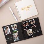 Gepersonaliseerd afstudeerboek met fotogastenboek met balpen en stickers Afstudeercadeau voor afgestudeerden