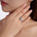 Personalized Heart Birthstones Infinity Ring with Engraved Names and Text Birthday Anniversary Engagement Gift for Women