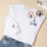 Personalized Embroidered Pet Photo Multicolor T-shirt Sweatshirt Hoodie with 1-2 Names Daily Wear Birthday Pet Memorial Gift for Pet Lover Owner