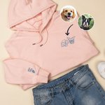 Personalized Embroidered Pet Photo Multicolor T-shirt Sweatshirt Hoodie with 1-2 Names Daily Wear Birthday Pet Memorial Gift for Pet Lover Owner