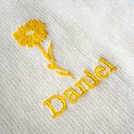 Personalized Embroidered Birth Flower Soft Warm Knit Scarf with Name Fashion Accessory Birthday Gift for Men Women Family