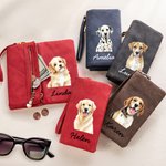 Personalised Dog Cat Pet Photo PU Leather Wristlet Wallet with Name and Multiple Card Slots Birthday Anniversary Gift for Pet Lovers Owners