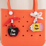 Personlig Apple Pencil Ribbon Lanyard Nyckelring Väska Charm med text Lärare Uppskattning Present för lärare