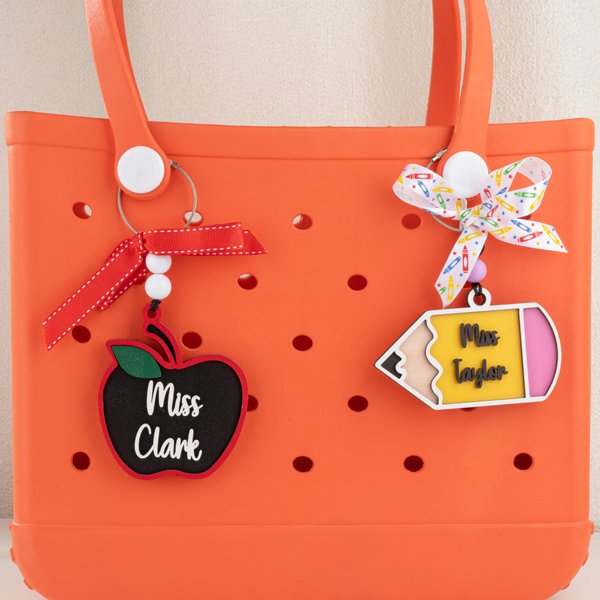 Crayon de pomme personnalisé Porte-clés avec texte Cadeau d'appréciation pour les enseignants