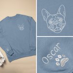 Personalized Embroidered Pet Photo Multicolor T-shirt Sweatshirt Hoodie with 1-2 Names Daily Wear Birthday Pet Memorial Gift for Pet Lover Owner