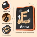 Personalisiertes 11-tlg. Halloween Kürbis Schnitzwerkzeug Set mit Initiale Namen Aufbewahrungstasche Halloween Geschenk für Familie Kinder