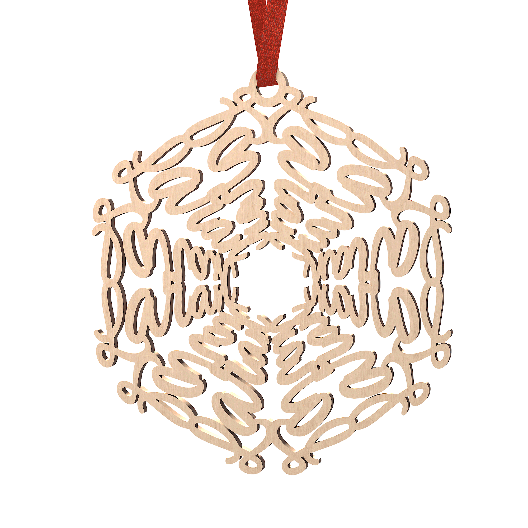 Personalised Christmas Wooden Snowflake Ornament with Name Christmas Tree Decor Christmas Gift for Family Friend