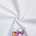 Personalized Cartoon Character Pink Bow Flower Initial 100% Cotton Christmas Table Napkin with Name Table Decoration Christmas Gift for Family Friend