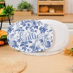 Personalised Vintage Toile De Jouy Decorative Platter with Stand and Text Aesthetic Home Decor Housewarming Wedding Gift for Brides Family Friends