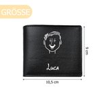 Personalisierte Comic-Stil Charakter Faltbare PU-Leder Geldbörse mit Namen Jahrestag Geburtstag Weihnachten Geschenk für Herren