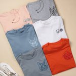 Personalized Embroidered Pet Photo Multicolor T-shirt Sweatshirt Hoodie with 1-2 Names Daily Wear Birthday Pet Memorial Gift for Pet Lover Owner