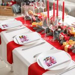 Personalized Cartoon Character Pink Bow Flower Initial 100% Cotton Christmas Table Napkin with Name Table Decoration Christmas Gift for Family Friend