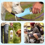 Gepersonaliseerde 3D Cartoon Hond Kat Ontwerp 2-in-1 Waterfles met Drinking Feeder en Naam Huisdier Buitenshuis Benodigdheden Verjaardagscadeau voor Huisdierbezitters