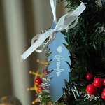 Personalized Feather Heart Acrylic Hanging Ornament with Text Christmas Tree Decor Memorial Gift for Bereaved Parent Sibling