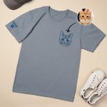 Personalized Embroidered Pet Photo Multicolor T-shirt Sweatshirt Hoodie with 1-2 Names Daily Wear Birthday Pet Memorial Gift for Pet Lover Owner