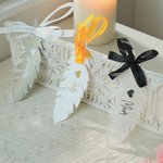 Personalized Feather Heart Acrylic Hanging Ornament with Text Christmas Tree Decor Memorial Gift for Bereaved Parent Sibling