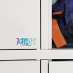 Autocollant de nom holographique personnalisé Etiquette adhésive imperméable Fournitures scolaires Retour à l'école Cadeau d'anniversaire pour les enfants Enseignants